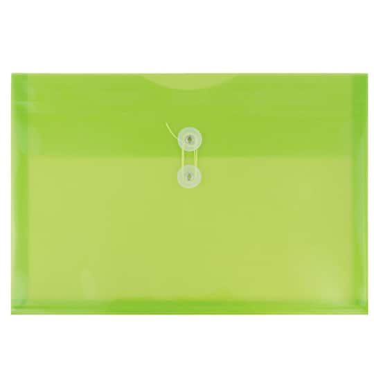 JAM Paper Letter Booklet Plastic Envelopes with Button & String Tie Closure